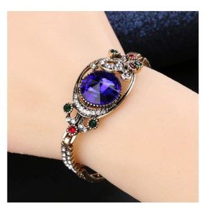 Blue Gem Bracelet Crystal Studded Vintage Syle